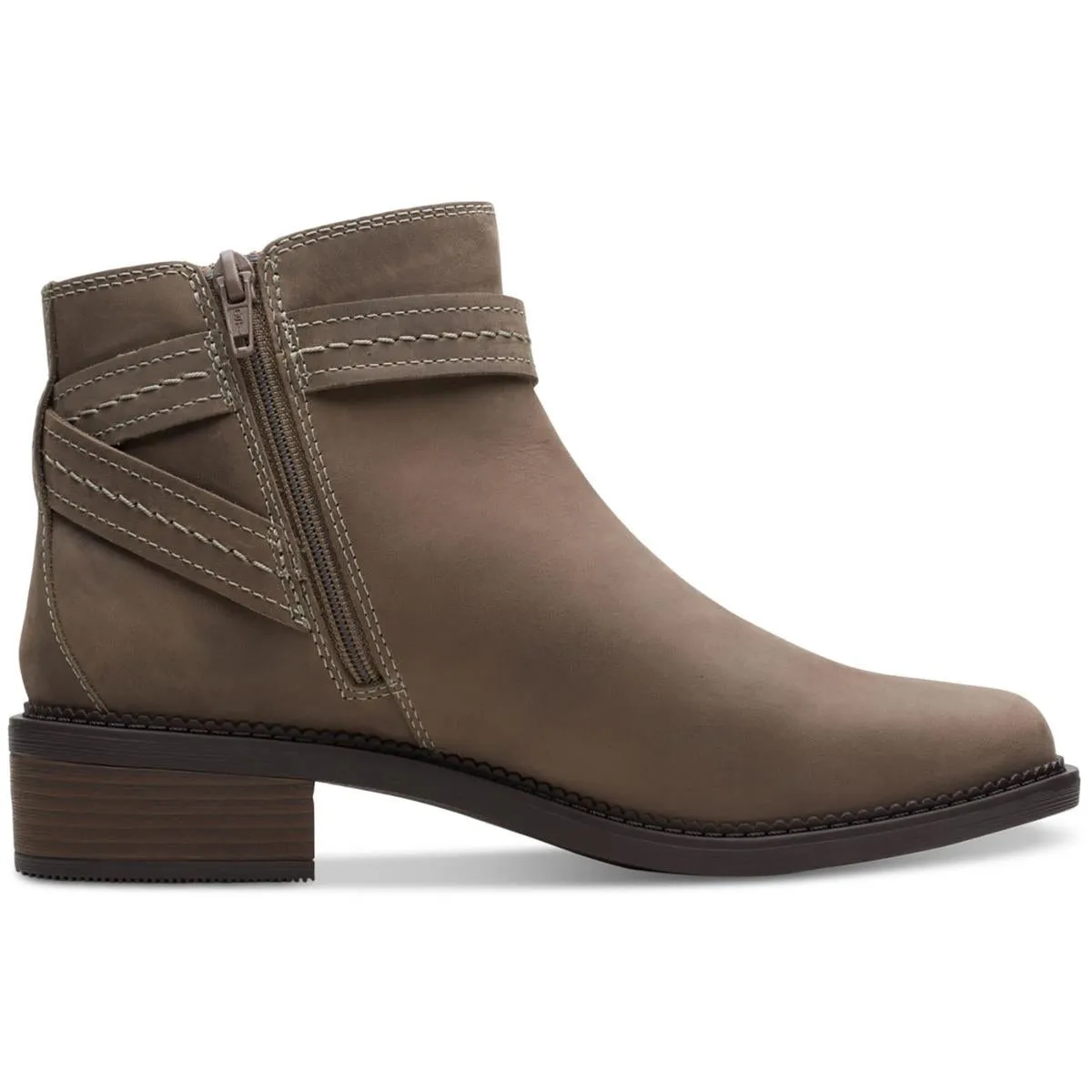 Maye Strap Womens Leather Block Heel Ankle Boots