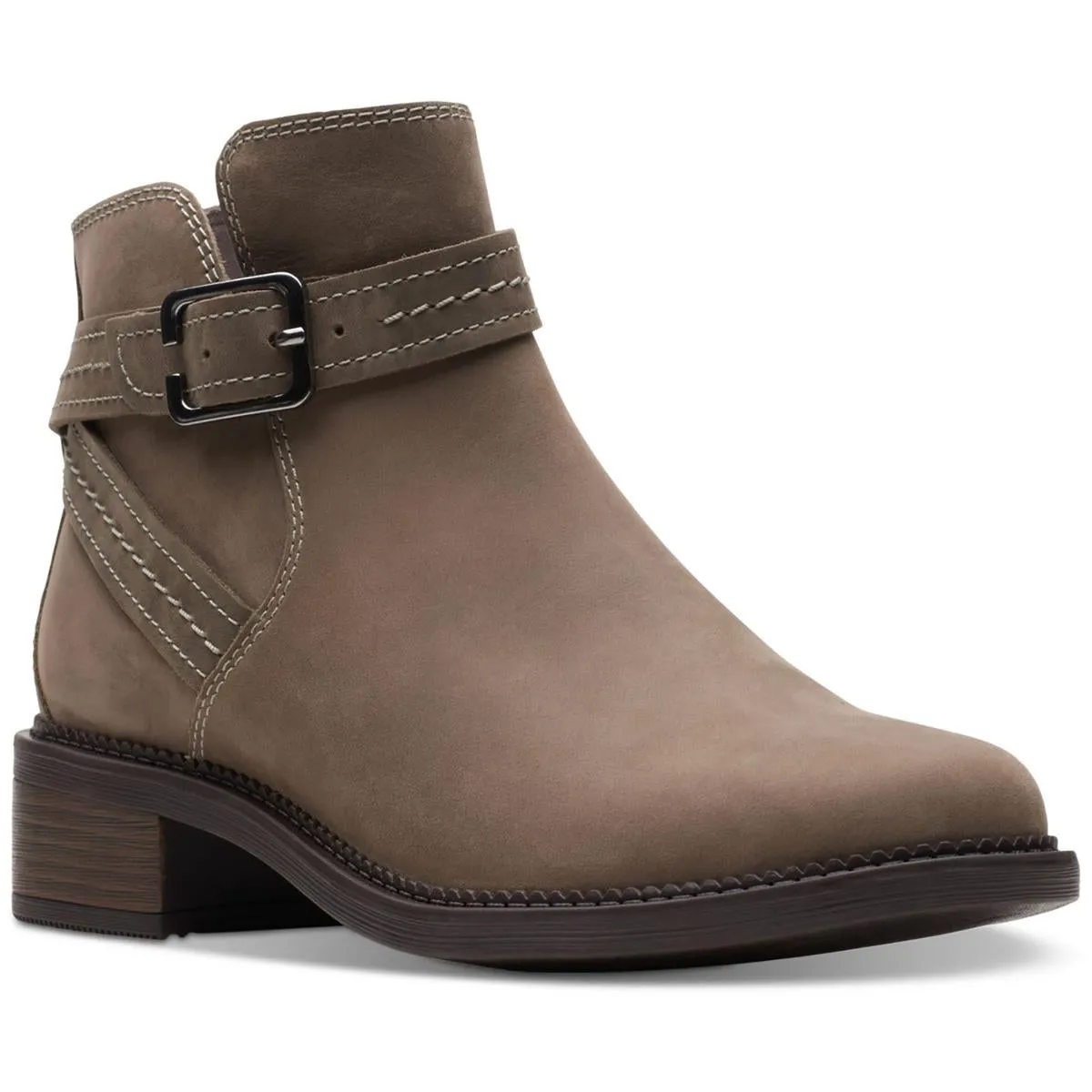 Maye Strap Womens Leather Block Heel Ankle Boots