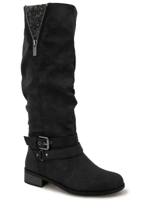 MAYNE Womens Faux Leather Mid-Calf Boots