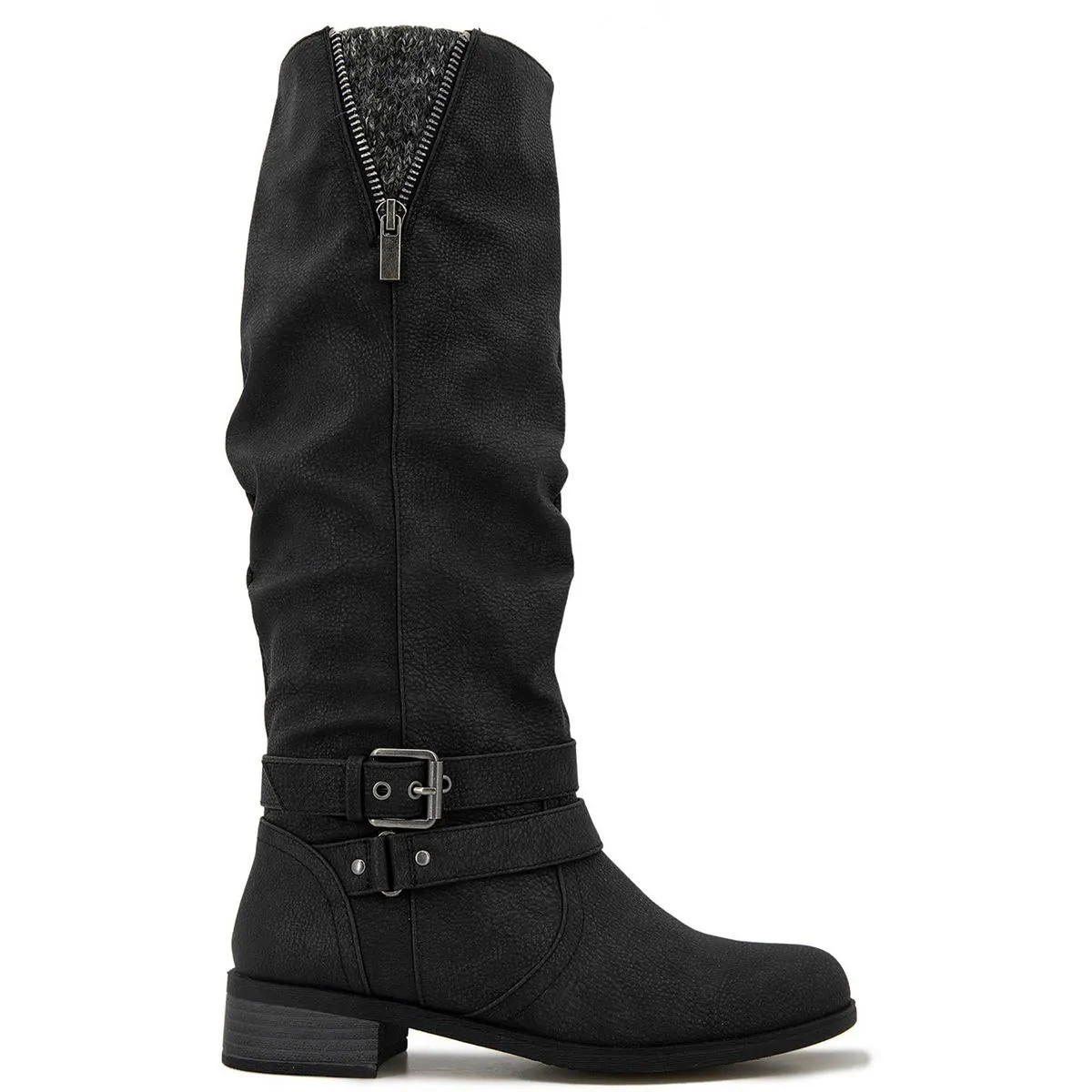 MAYNE Womens Faux Leather Mid-Calf Boots