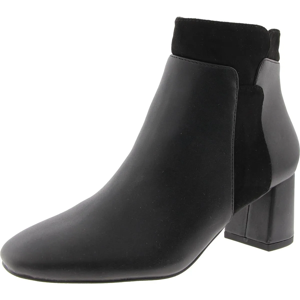 MEDLEY Womens Block Heel Faux Suede Ankle Boots