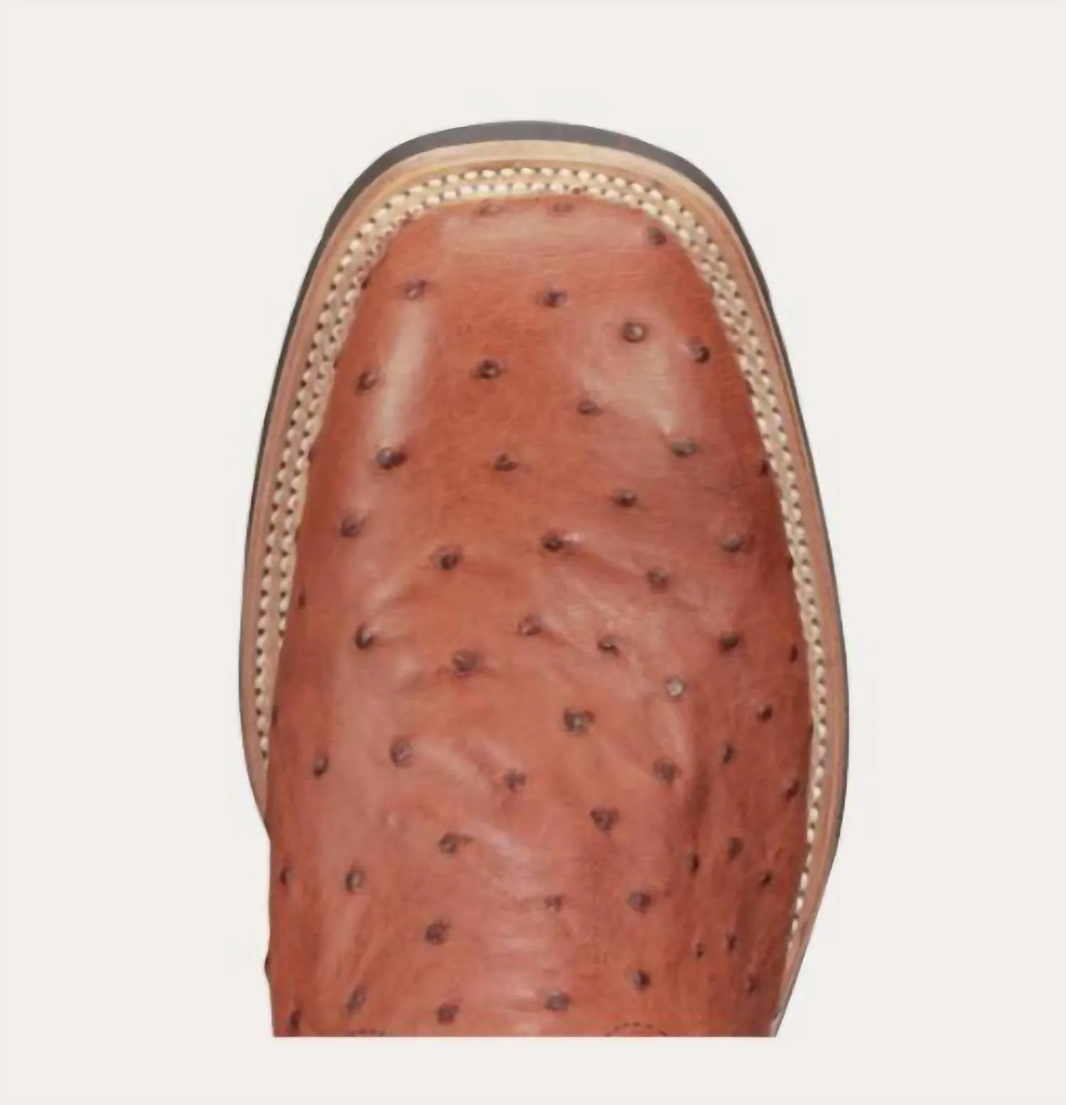 Men's Rowdy Full Quill Ostrich Exotic Boots In Cognac/brown