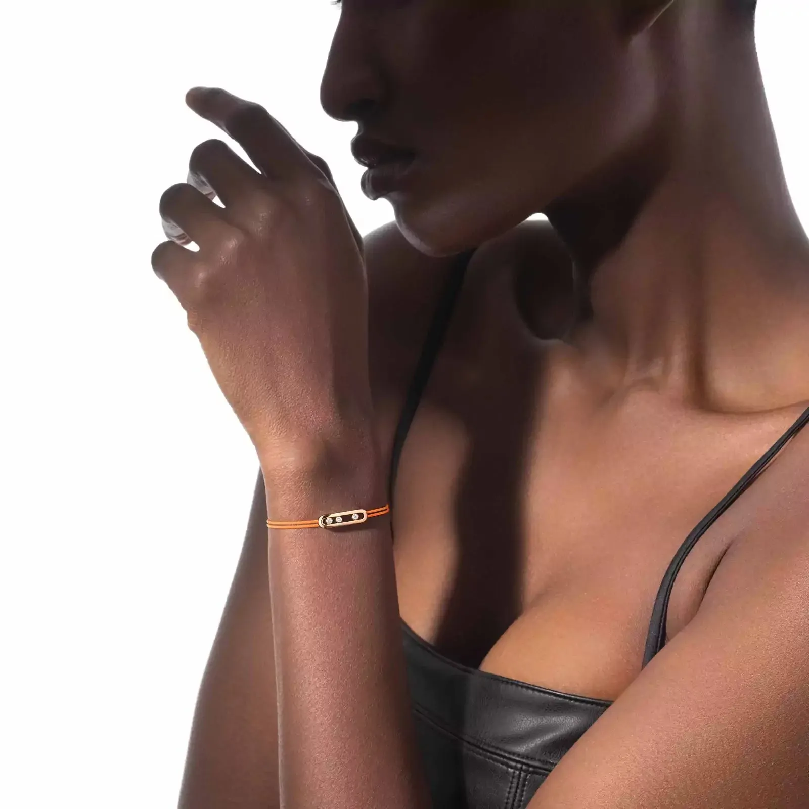 Messika Care(s) 18ct Yellow Gold & Diamond Orange Cord Bracelet