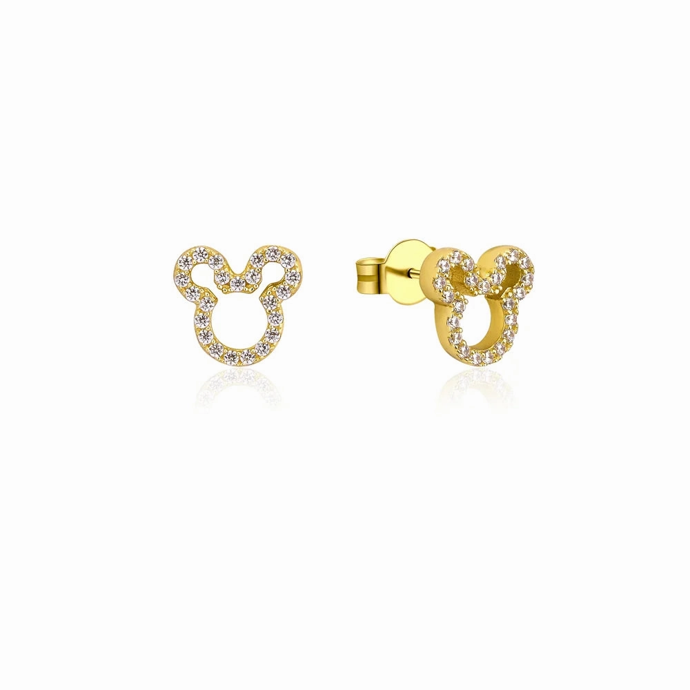 Mickey Mouse CZ Crystal Outline Stud Earrings - 3 colours available