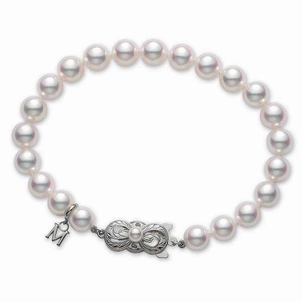 Mikimoto 18ct White Gold 7.5mm White A Akoya Pearl Bracelet