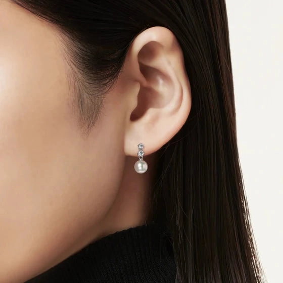 Mikimoto Morning Dew 18ct White Gold Akoya Cultured Pearl Earrings