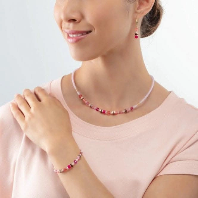 Mini Cubes Magenta Necklace 4565/10-0422