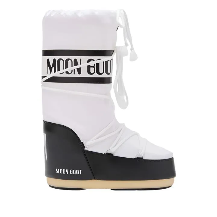 MOON BOOT WHITE ICON COLOURBLOCK NYLON BOOTS