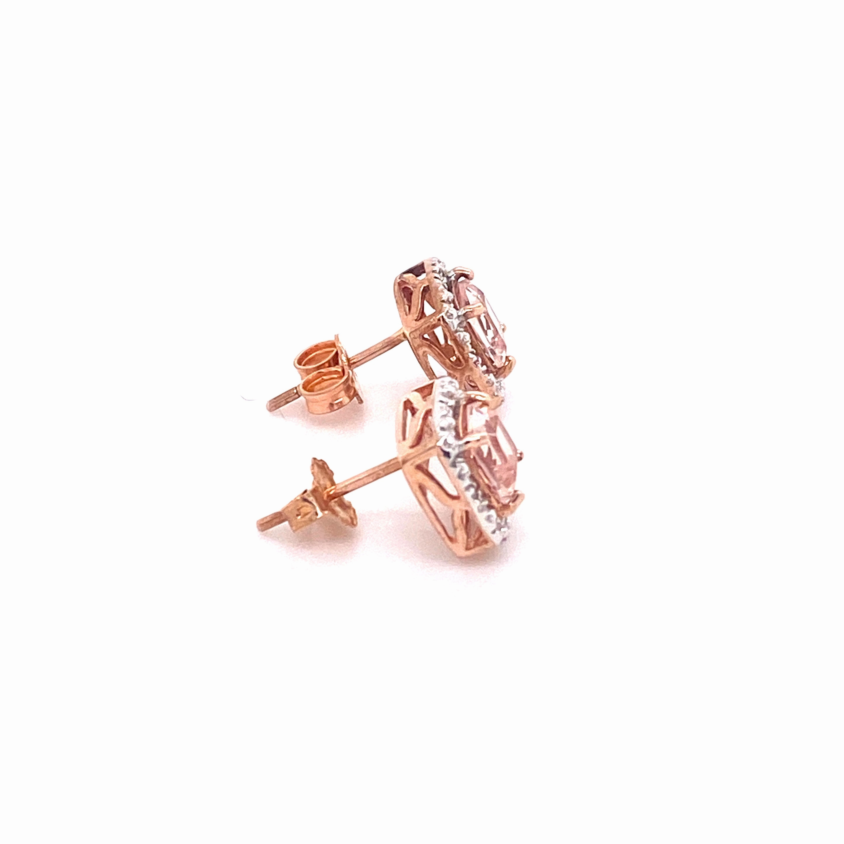 Morganite 9ct Rosegold Earrings