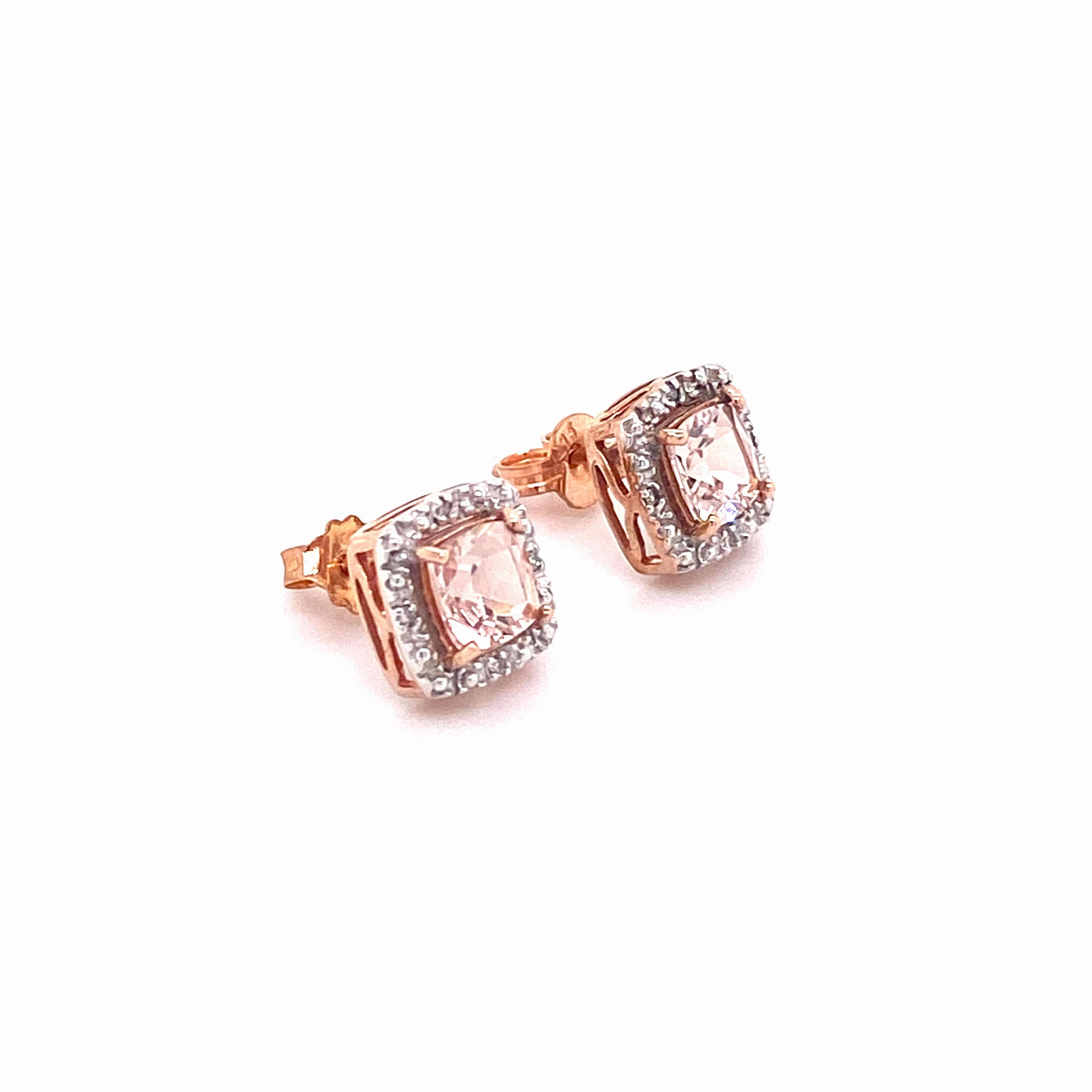 Morganite 9ct Rosegold Earrings