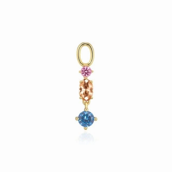 Multicoloured Zirconia Pendolo Tre Earring Charm SJ-CH2374-XCZ-YG