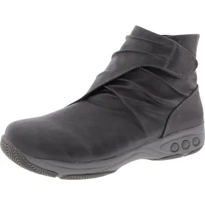 Nadia Womens Faux Leather Zipper Ankle Boots