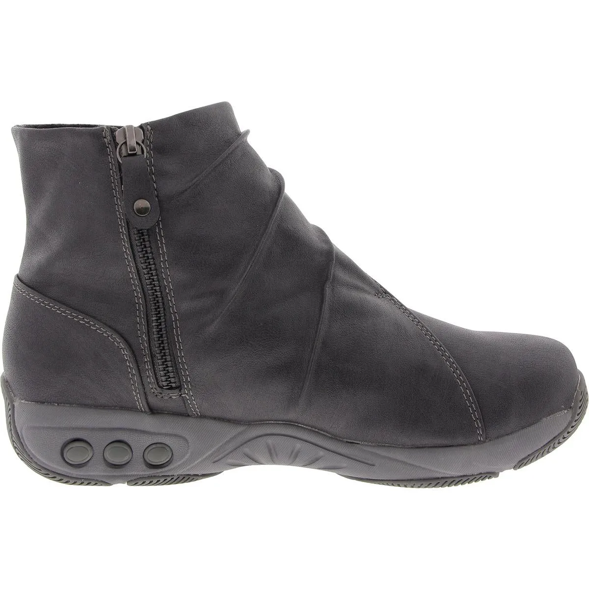 Nadia Womens Faux Leather Zipper Ankle Boots