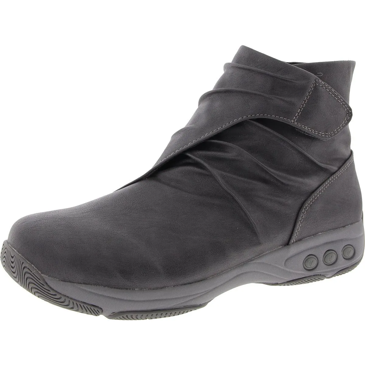 Nadia Womens Faux Leather Zipper Ankle Boots