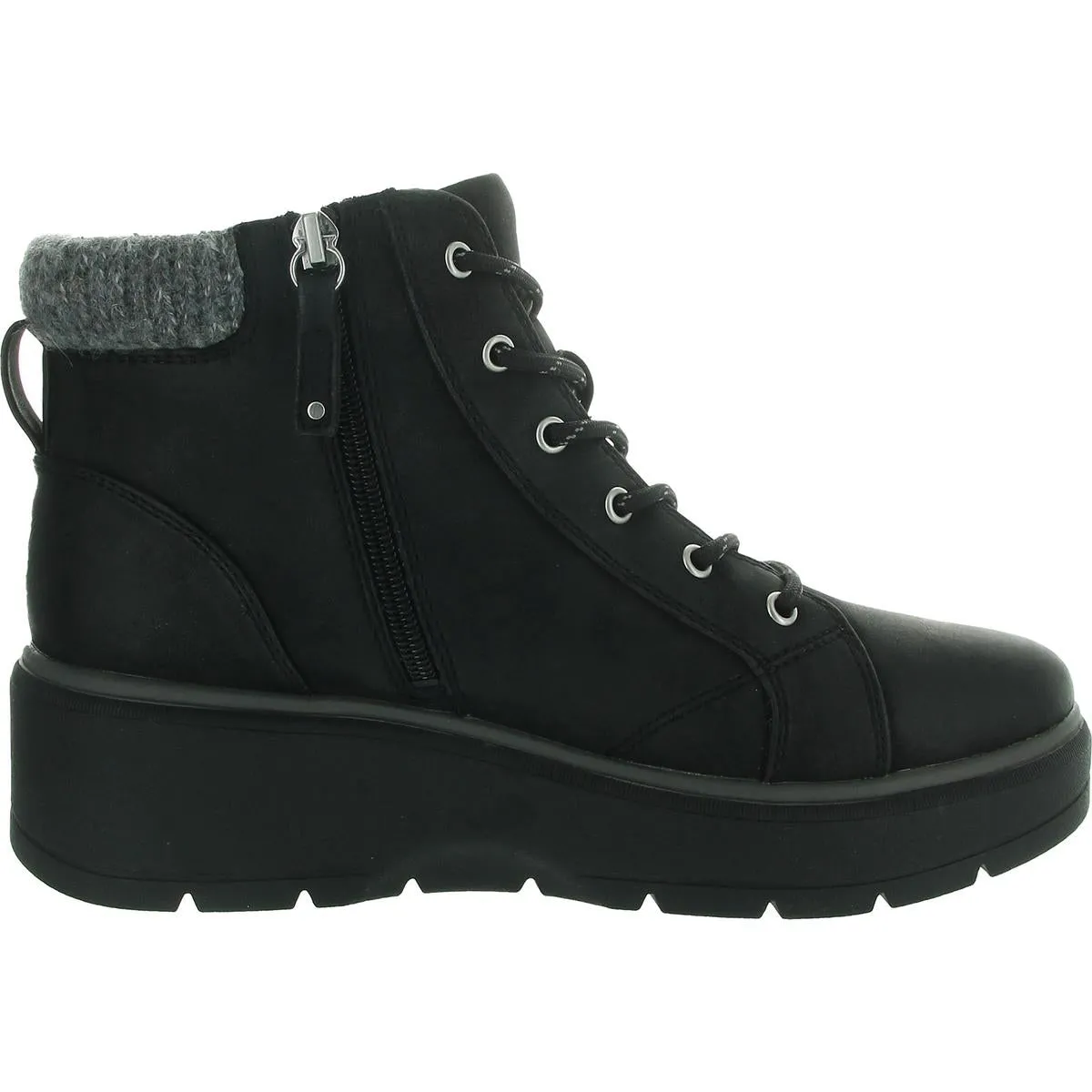 Nice Max Alp Womens Faux Fur Lined Wool Combat & Lace-Up Boots
