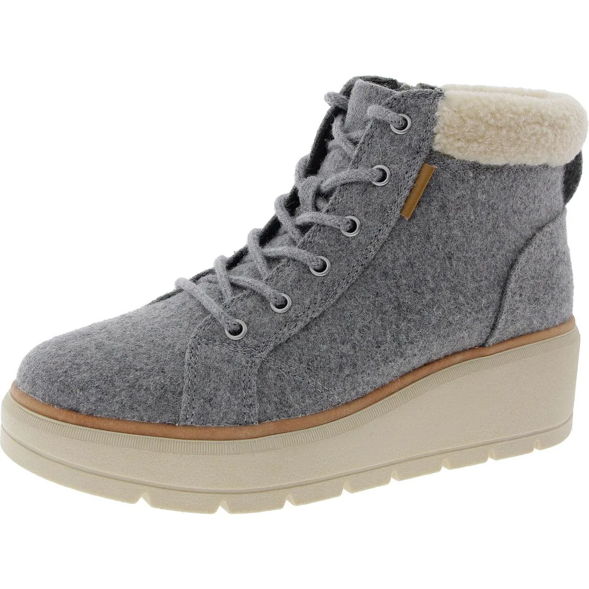Nice Max Alp Womens Faux Fur Lined Wool Combat & Lace-Up Boots