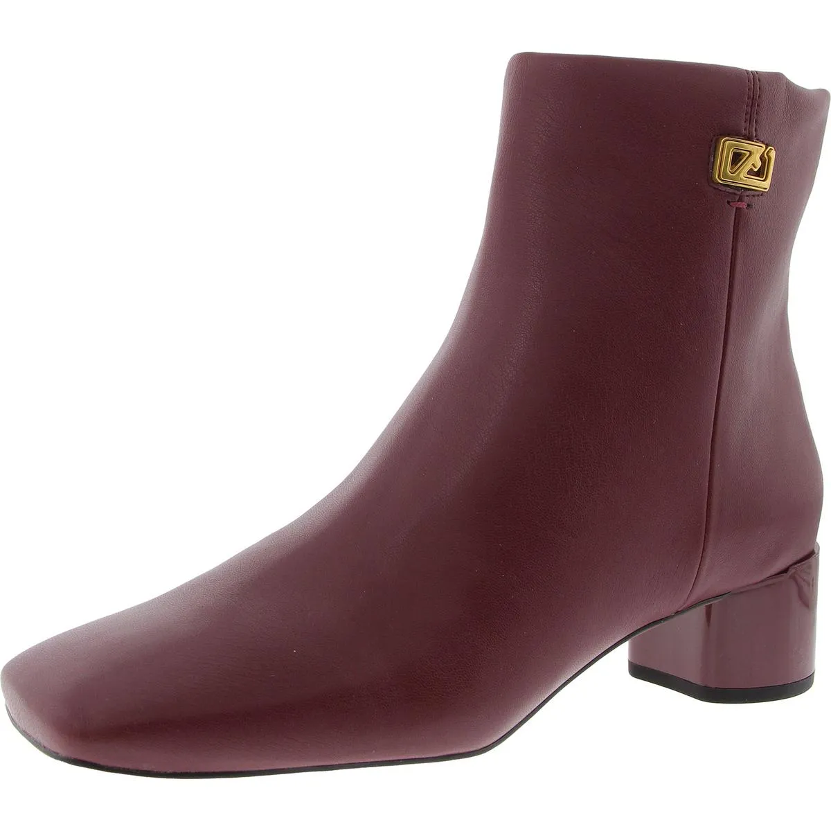 Noah  Womens Faux Leather Block Heel Booties
