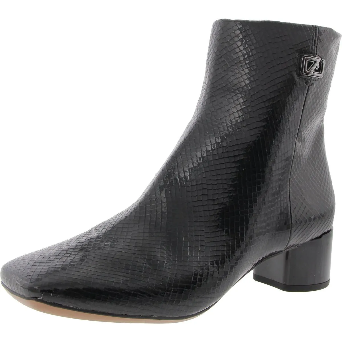 Noah  Womens Faux Leather Block Heel Booties