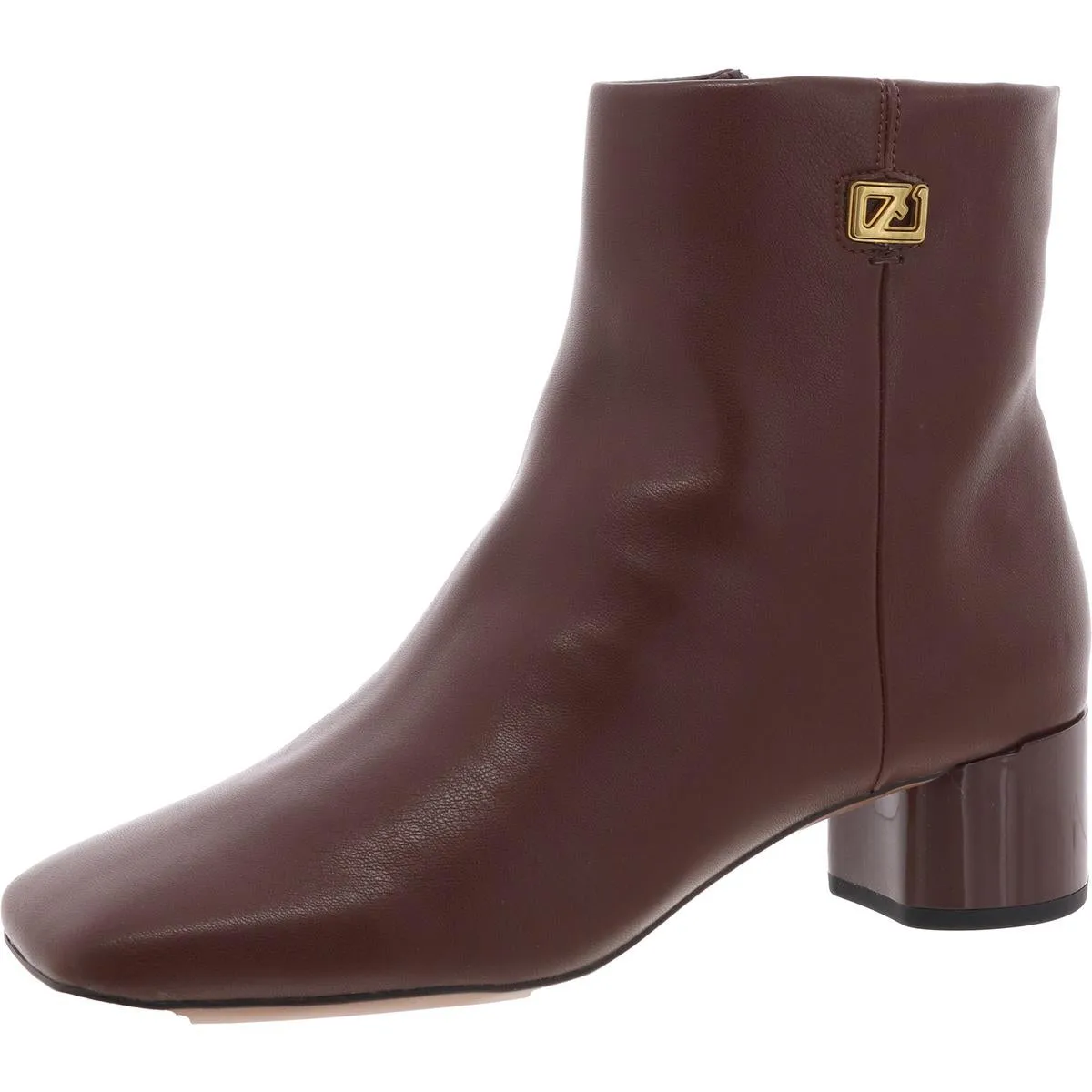 Noah  Womens Faux Leather Block Heel Booties