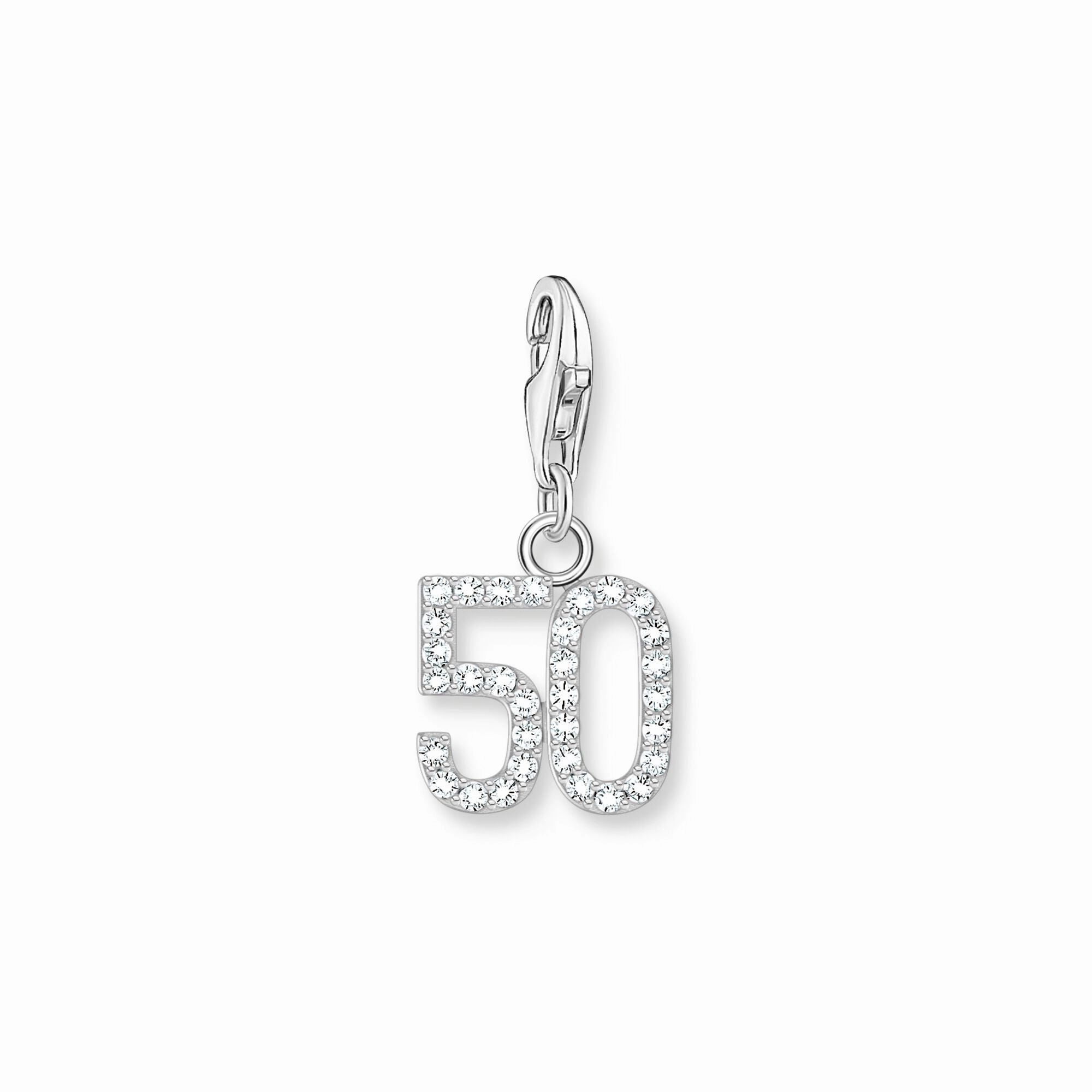 Number 50 silver charm