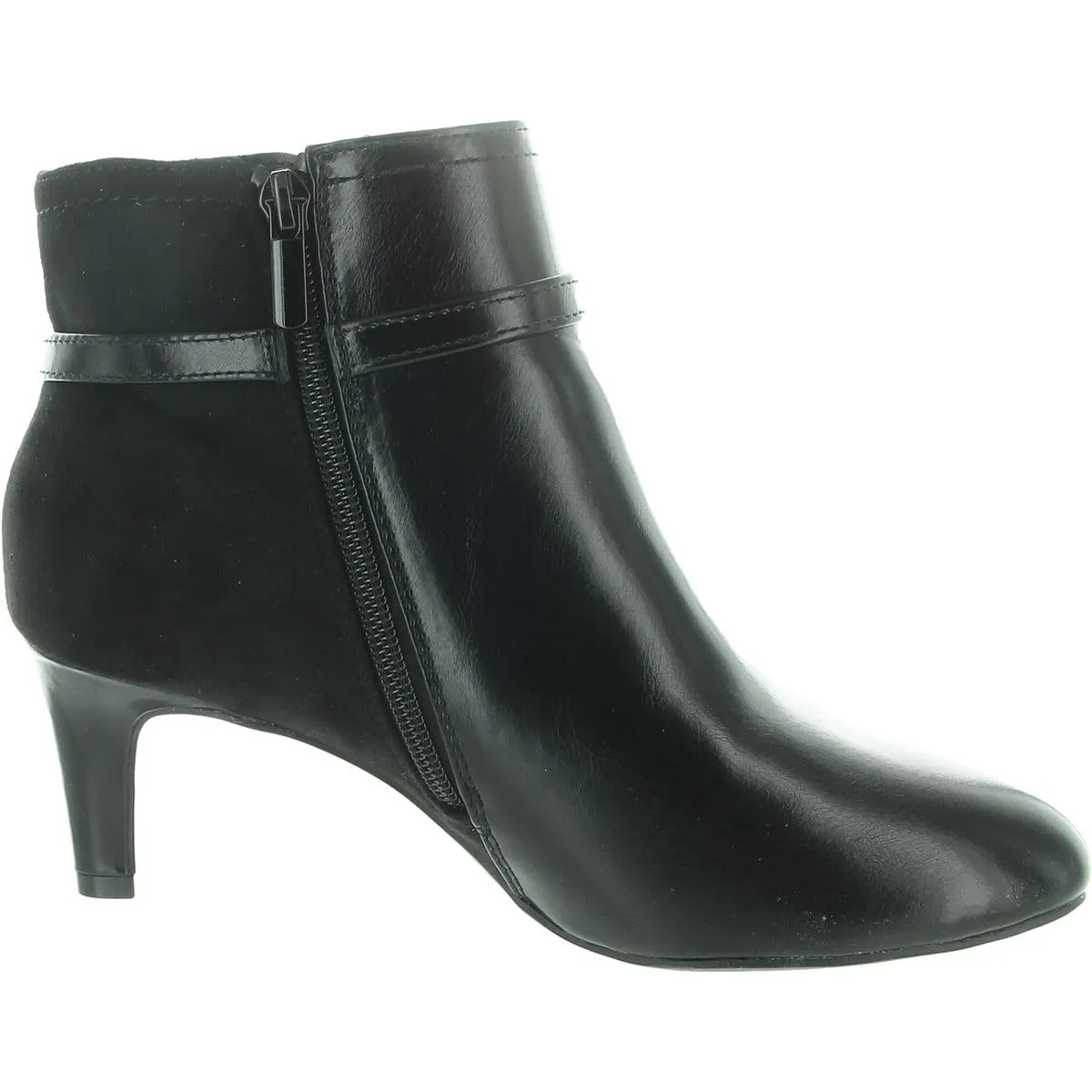 Nyssa Womens Zipper Faux Leather Booties