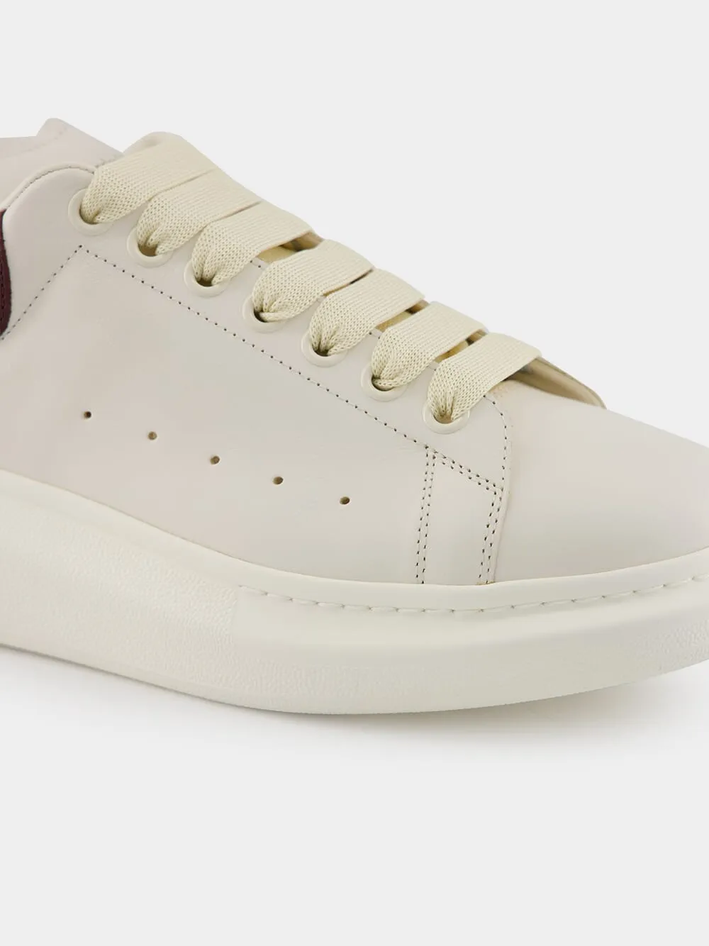 Off White and Bordeaux Oversized Sneakers