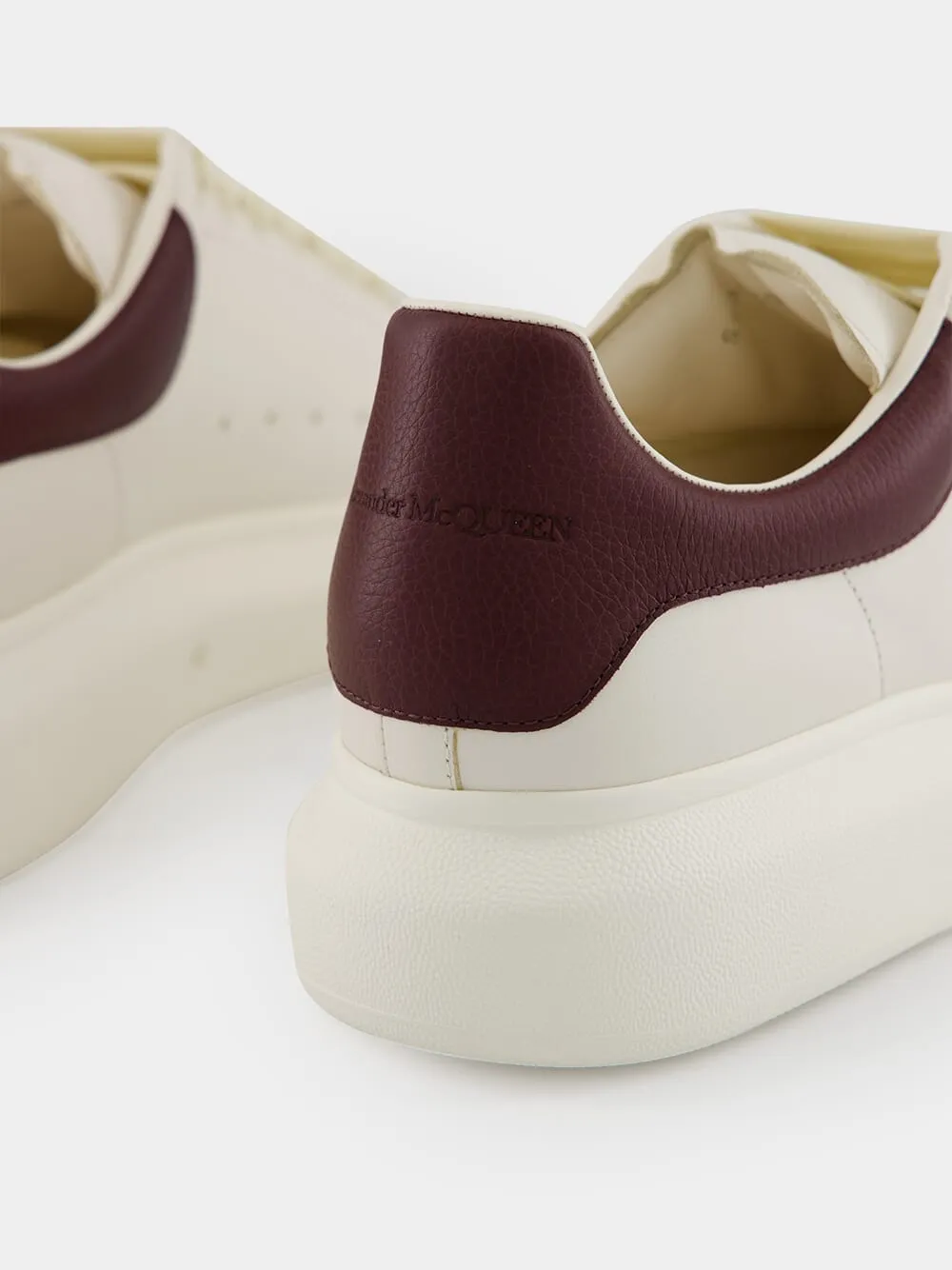 Off White and Bordeaux Oversized Sneakers