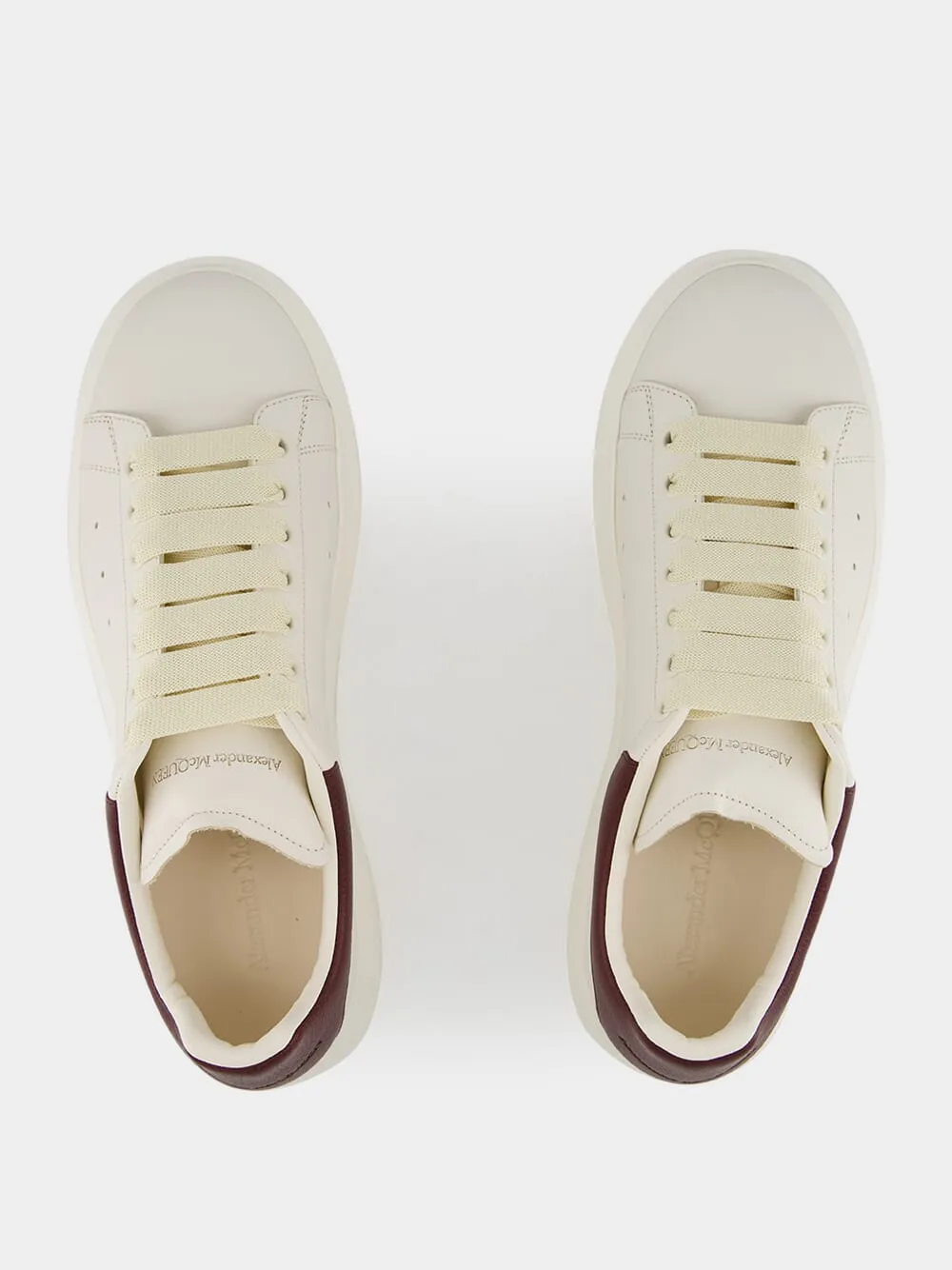Off White and Bordeaux Oversized Sneakers