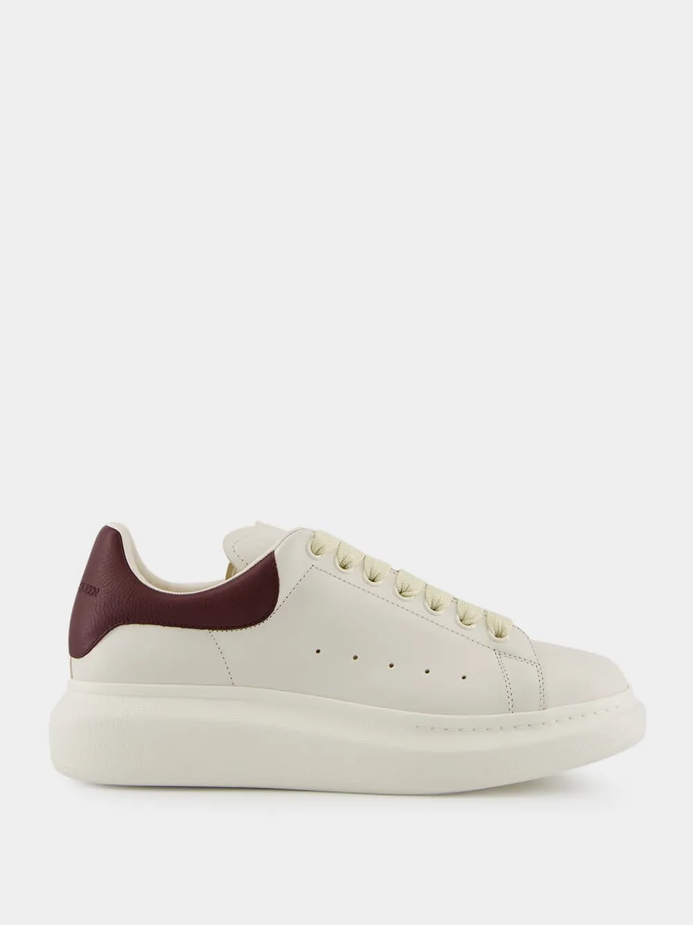 Off White and Bordeaux Oversized Sneakers