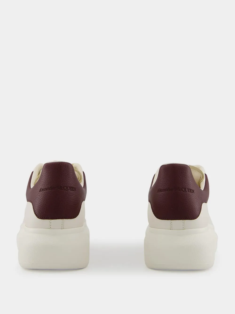Off White and Bordeaux Oversized Sneakers