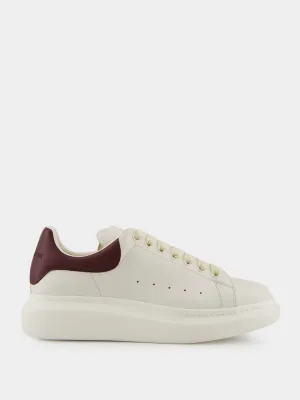 Off White and Bordeaux Oversized Sneakers