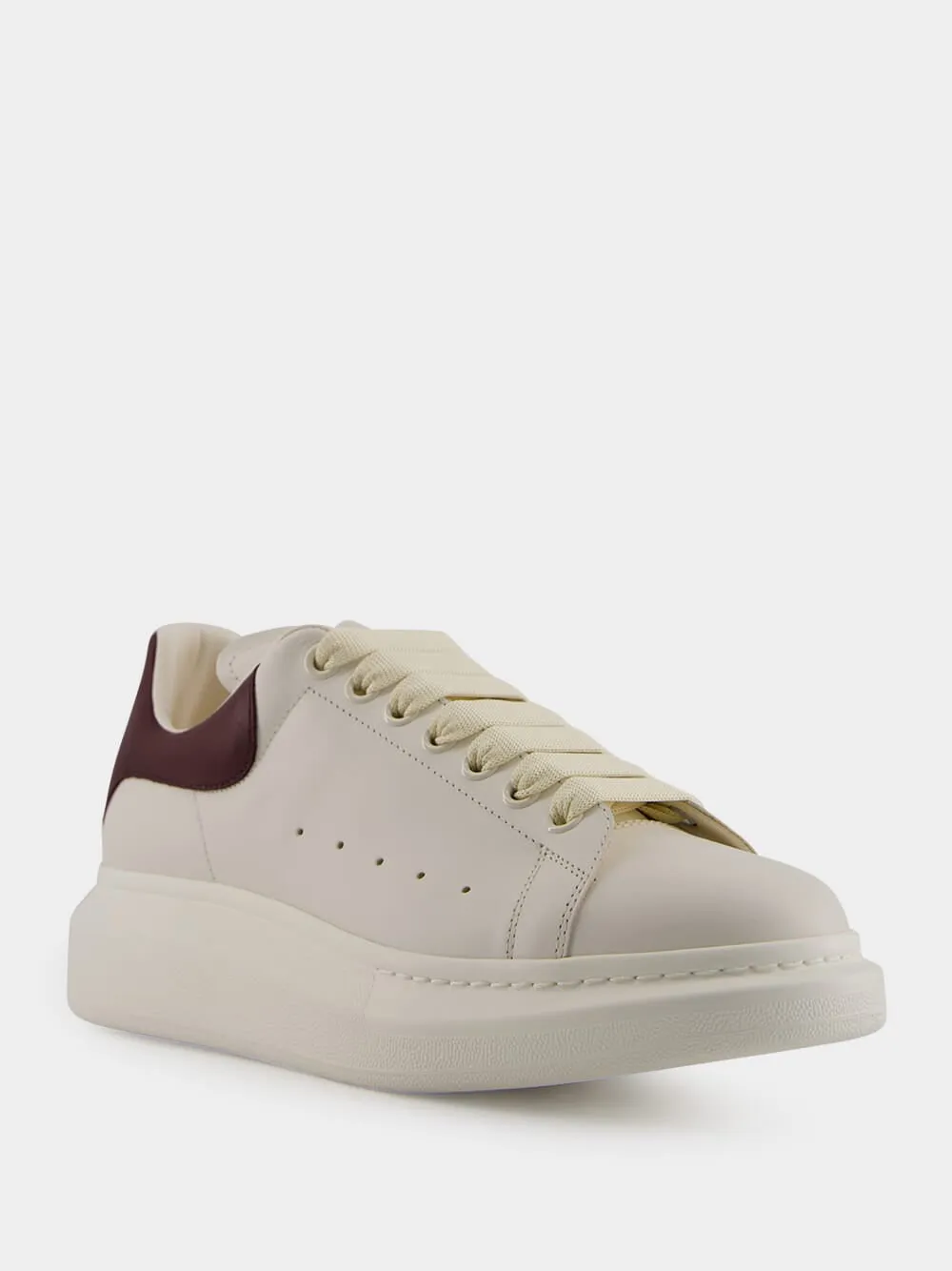 Off White and Bordeaux Oversized Sneakers