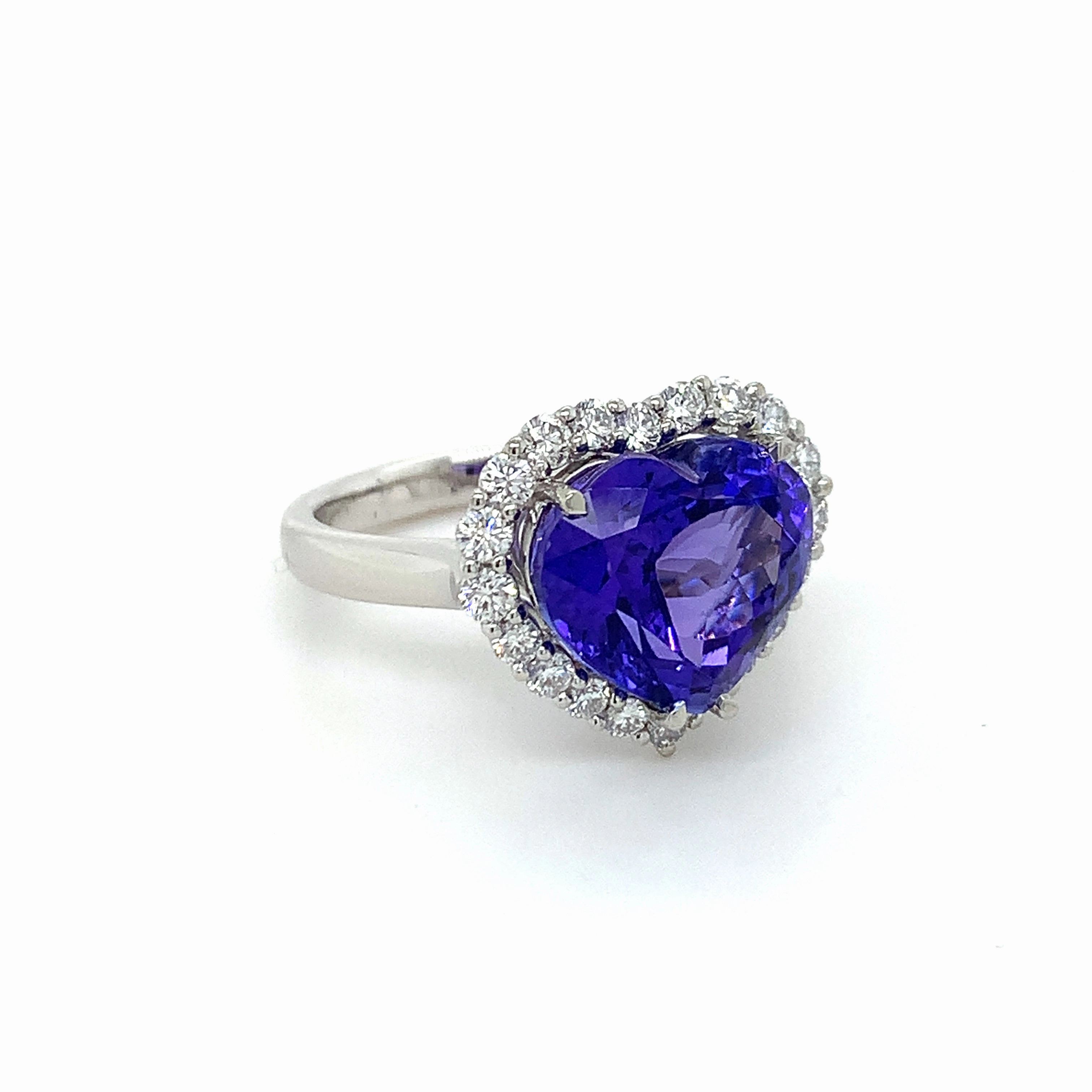 Pale Violet Heart Tanzanite Ring