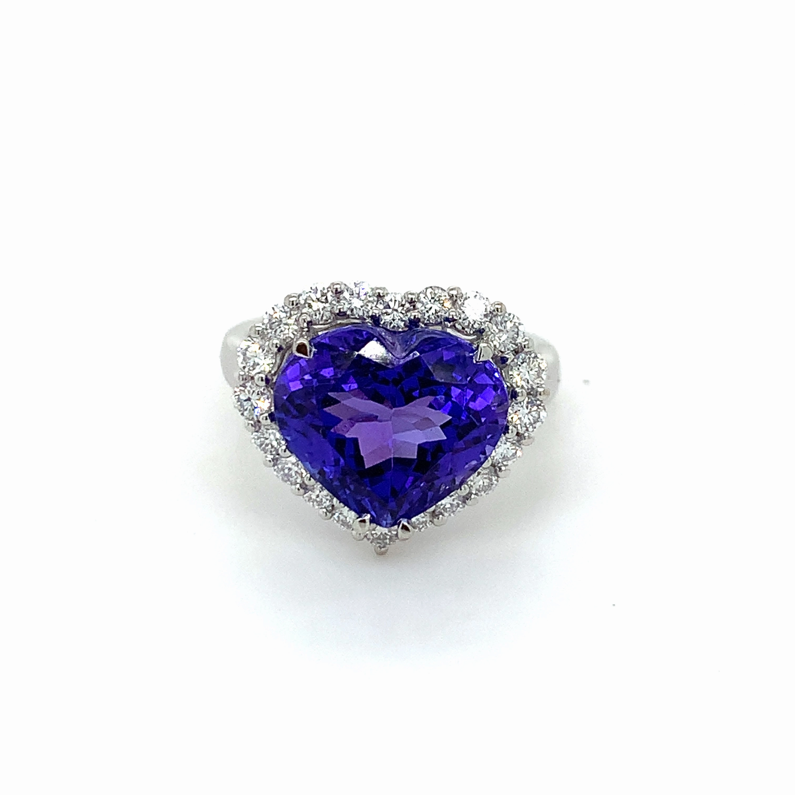 Pale Violet Heart Tanzanite Ring