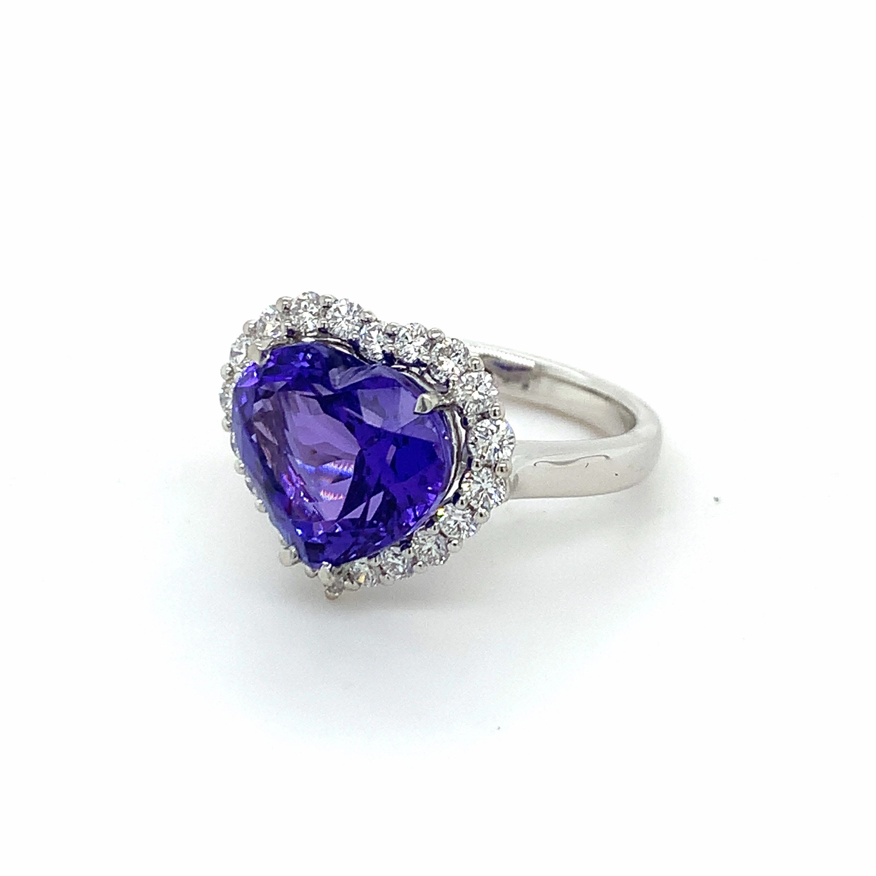 Pale Violet Heart Tanzanite Ring