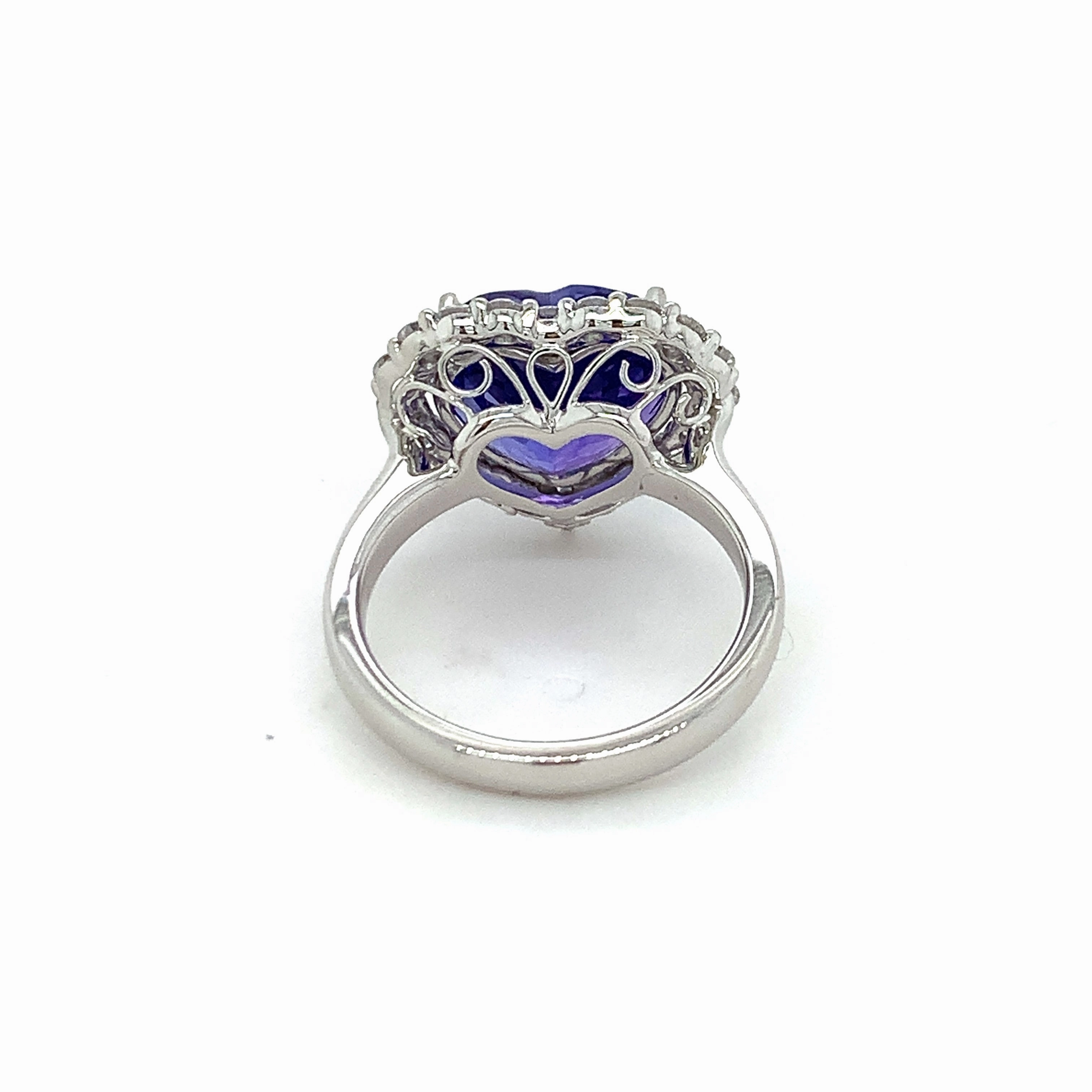 Pale Violet Heart Tanzanite Ring