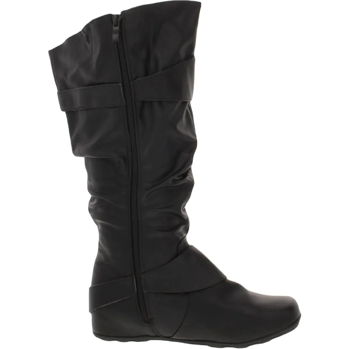Paris Womens Extra Wide Calf Zip Up Mid-Calf Boots