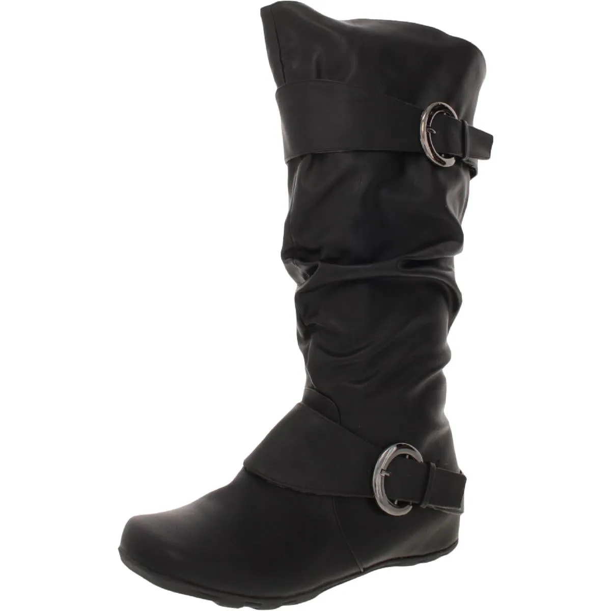 Paris Womens Extra Wide Calf Zip Up Mid-Calf Boots