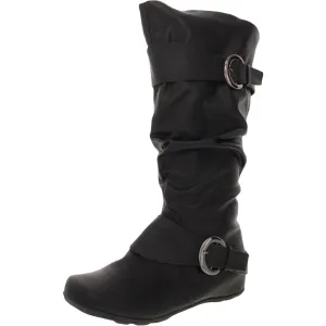 Paris Womens Extra Wide Calf Zip Up Mid-Calf Boots