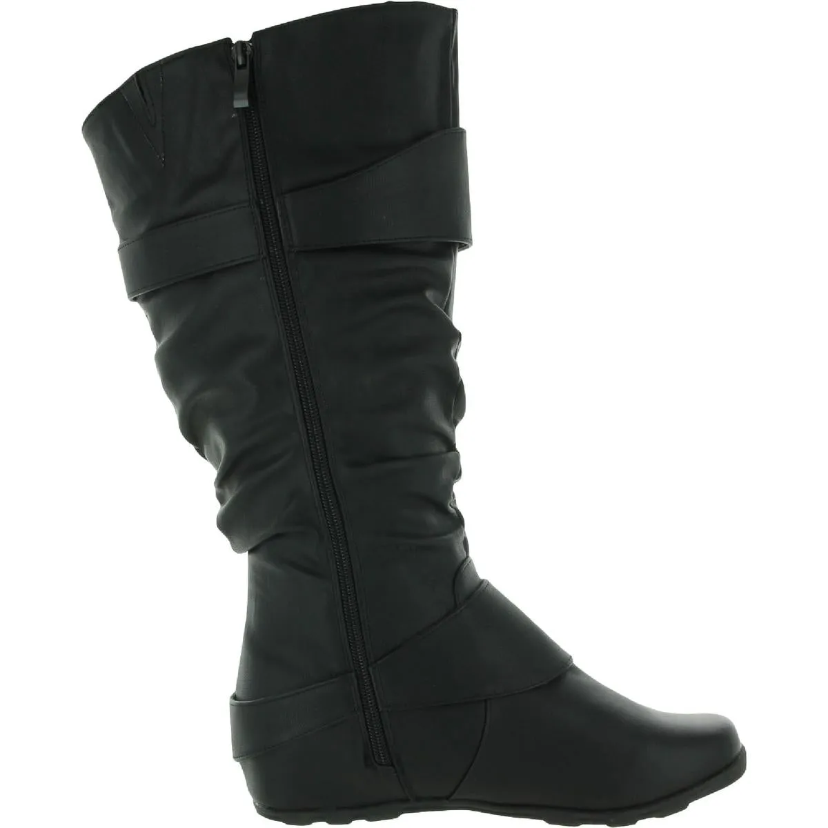Paris Womens Extra Wide Calf Zip Up Mid-Calf Boots
