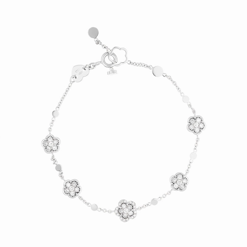 Pasquale Bruni Figlia Dei Fiori 18ct White Gold 0.60ct Diamond Flower Bracelet