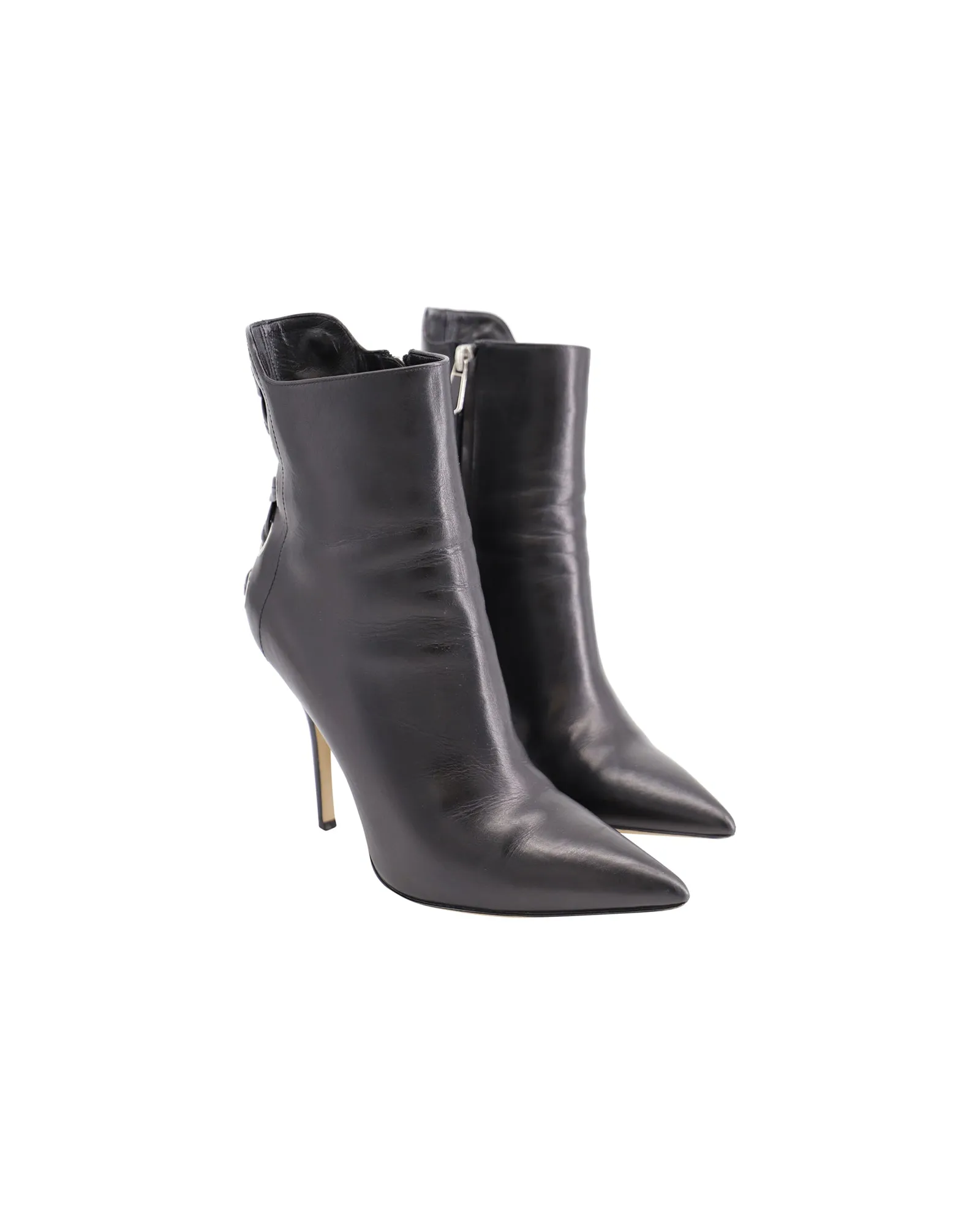 Paul Andrew Bayridge Corset Ankle Booties in Black Leather