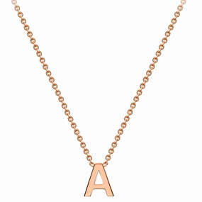 Petite Initial Letter 9ct Rose Gold Necklaces