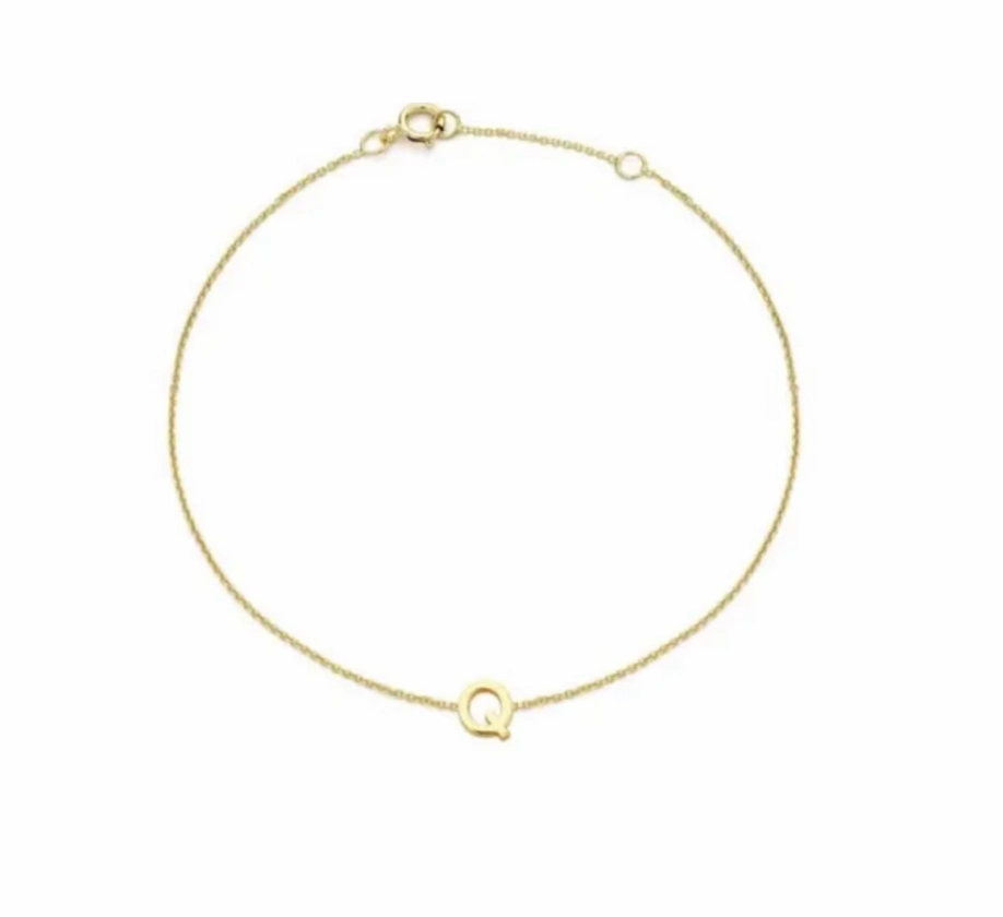 Petite Initial Letter 9ct Yellow Gold Bracelets