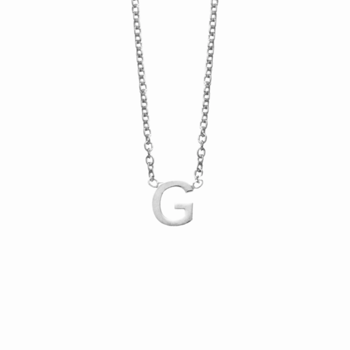Petite Initial Letter Sterling Silver Necklaces