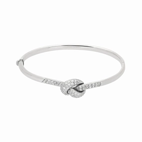 Picchiotti 18ct White Gold Diamond Knot Bangle