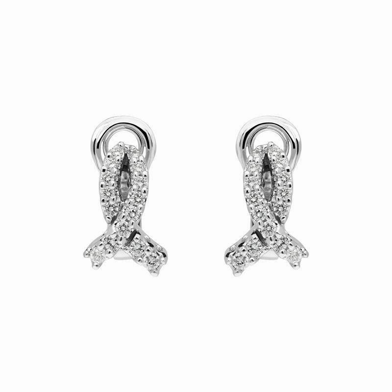 Picchiotti 18ct White Gold Diamond Loop Earrings D
