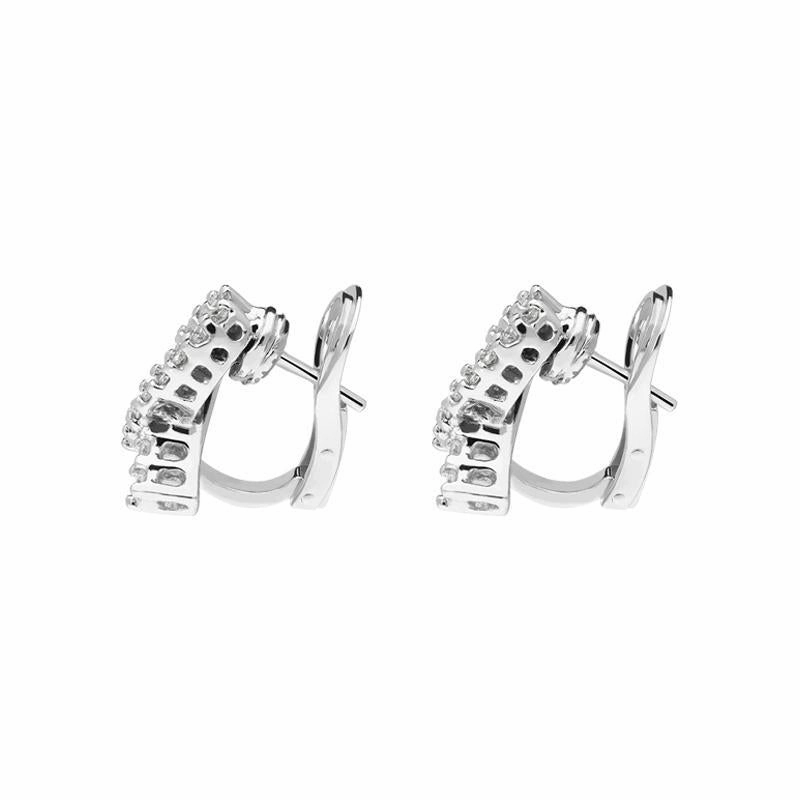 Picchiotti 18ct White Gold Diamond Loop Earrings D