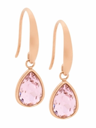Pink CZ Teardrop Earrings - 3 colours