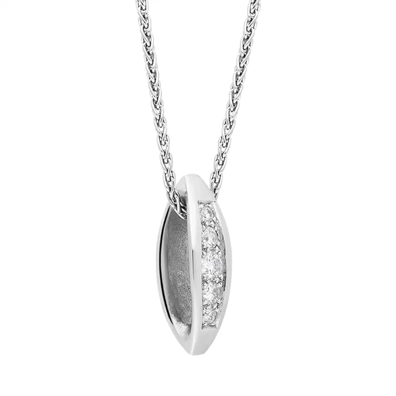 Platinum Diamond Pave Set Elongated Necklace D